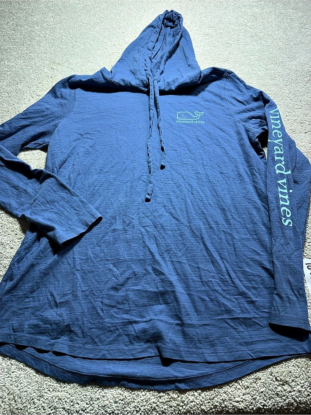 Vineyard Vines Men’s Blue Pullover Hoodie Tshirt Sweatshirt Whale Logo Sz M
